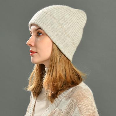 China Beanie Hat Strip Cashmere Knitted Beanie Super Soft Ribbed Cashmere COMMON Premium Quality Knit Hat for sale