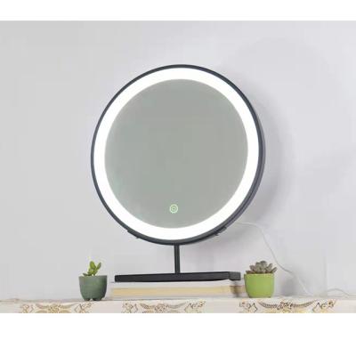 China Hot Selling Large Bedroom Makeup Lighted Desktop Led Vanity Mirror With Lights for sale