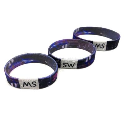 China China Elastic Wristband Customized Sublimation Stretch Fabric Event Wristband for sale