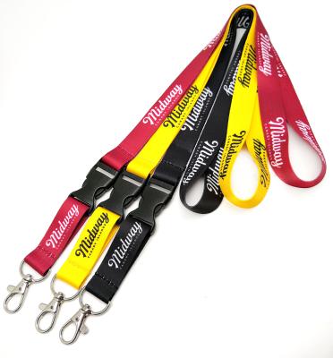 China Flat Custom Polyester Dye Sublimation Lanyards Heat Transfer Printed Lanyards for sale