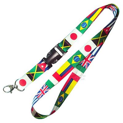 China International flat promotion flag sublimation lanyard, id card holder lanyard for sale