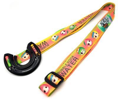 China Flat Adjustable Custom Sublimation Water Bottle Holder Lanyard, High Quality Materials Badge Holder Lanyard for sale