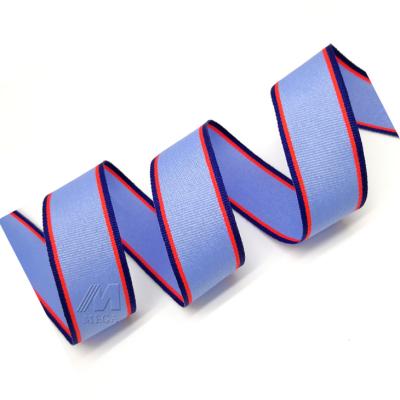 China Solid Color Ribbon Customized Eco Friendly High Quality Multi Colors Stripes Woven Grosgrain Ribbon for sale