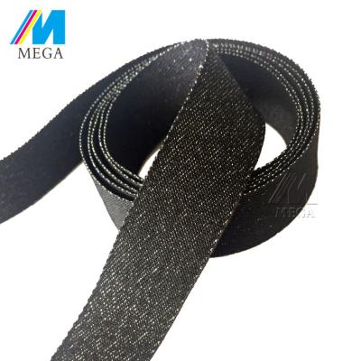 China Wholesale High Quality Gold Polyester Glitter Metallic Ribbon / Double Face Christmas Ribbon for sale