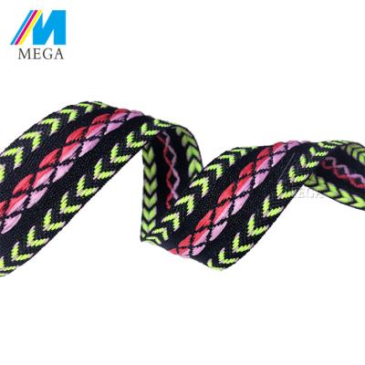 China Hot Selling Woven Jacquard Webbing Custom Viable Printed Nylon Colorful Polyester Woven Webbing for sale