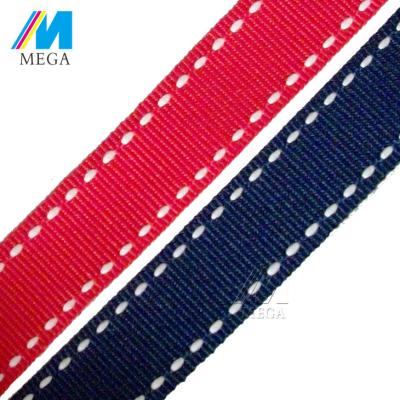 China Polyester Floral Wholesale Saddle Stitched Grosgrain Ribbon for sale