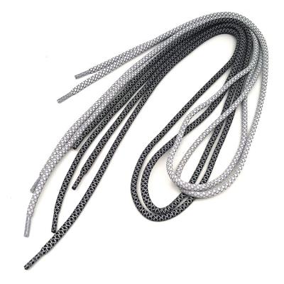 China Round Waxed Round Customized Shoe Lace Tie Up Reflective Lace for sale