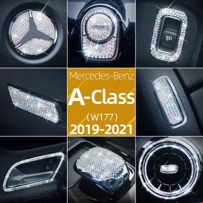 China New Car High Quality Diamond Class A Interior Rhinestone Decoration Headrest Button Sticker Combination Kit for sale