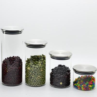 China Factory Direct Supply Viable Christmas Gift Glass Jars With Metal Lids Wholesale for sale