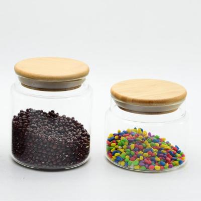 China Sealed High Borosilicate Glass Food Container With Lid Nuts Small Storage Jar for sale