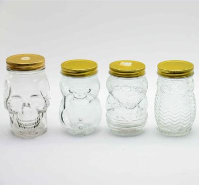 China Viable 400ml Glass Jar Animal Shaped Jars With Lids Wholesale for sale