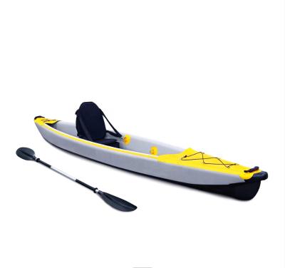 China Water Relax Fishing Rowing Boat 1 Person High Quality Fishing Kayak Drop Stitch Inflatable Kayak for sale