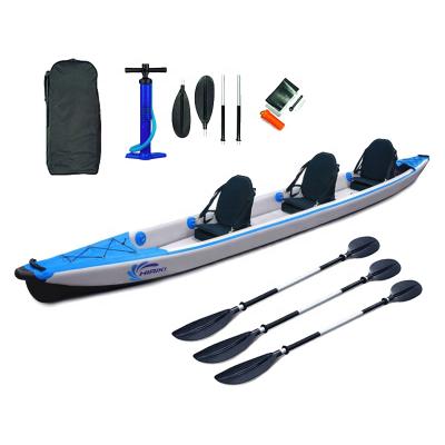 China Water Relax Fishing Kayak 3 Person PVC Drop Stitch Inflatable Kayak With Seat for sale