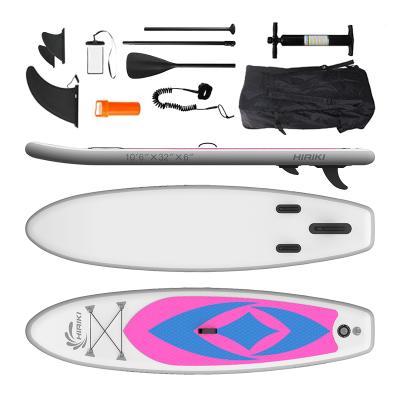 China Selling Water Sport Surf Board Unisex Hot Pink Inflatable Sip Board With Pump+Backpack+Repair Bag for sale