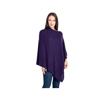 China Soft 100% Cashmere Women's Cashmere Knitted Warp Travel Poncho Sweater for sale