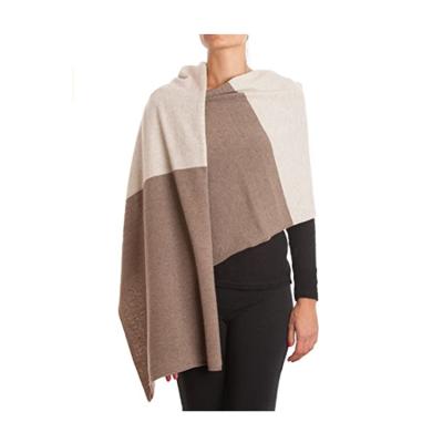 China Women's Poncho Scarf 100% Breathable Cashmere Stole Two Tone for sale