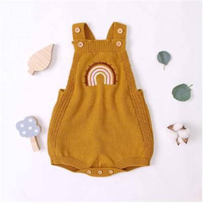 China Hot Selling 100% COTTON Newborn Baby Knitted Sleeveless One Piece Romper Jumpsuit Outfits for sale