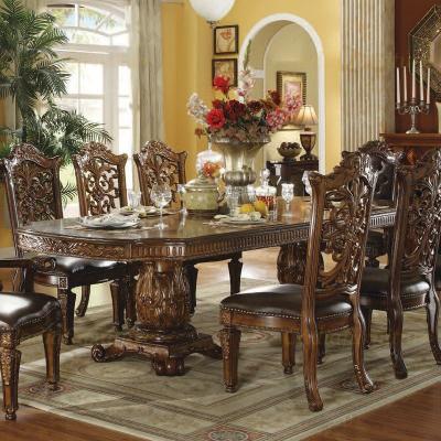 China Top European Luxury Design Wooden Dining Room Sets Royal Hand Carved Wooden Dining Chairs And Table for sale