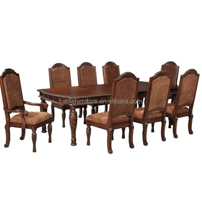 China European Top Luxury Antique Design Dining Set Wood Hand Carved Dining Table With Chairs for sale