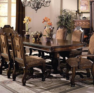 China European Antique Wood Top 8 Seat Rectangle Dining Table And Chair Wooden Dining Chair Dining Sets for sale