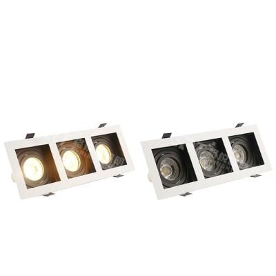 China Three Head Modern Detachable Hotel Indoor Slim Outdoor Mount Recessed 3w COB GU10 Square LED Downlight for sale