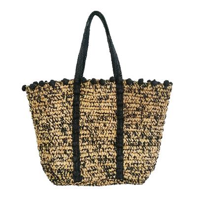 China Water Resistant Handmade Straw Woven Summer Beach Tote Bag Women Weave Straw Bags Large Capacity Hand Bags For Ladies for sale