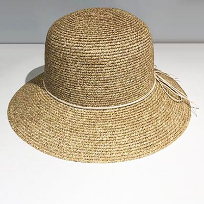 China Eco-friendly New Arrival Female Fedora Hat Hand-Woven Summer Sun Outdoor Travel Beach Boater Straw Hats for sale