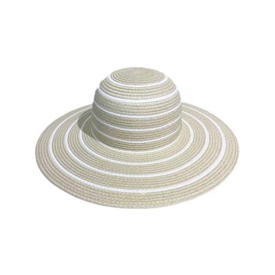 China Eco-friendly Fashion Hot Sell High Quality Braided Sun Hats For Women Outdoor Beach Activity Rounded Emb Paper Straw Hat for sale