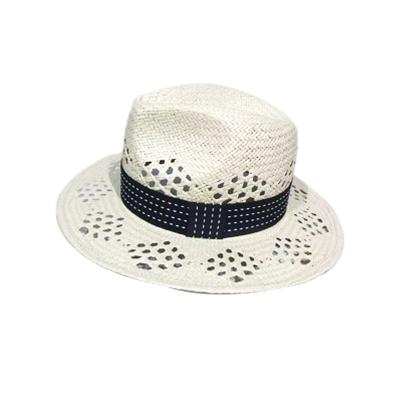 China Eco-friendly Summer Straw Hat Vacation Fedora Paper Western Straw Hat Travel Men for sale