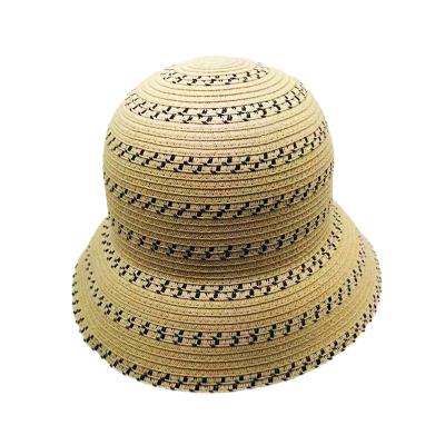 China Eco-friendly Custom Straw Raffia Hat Outdoor Wide Brim Beach Sunscreen Hat Flat Top Paper Straw Hats for sale