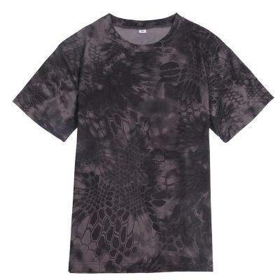 China ESDY Anti-Shrink Summer Fishing Tactical Round Collar Camouflage Outdoor Hunting Quick Dry T-Shirt for sale