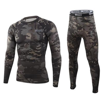 China Sustainable Camouflage Outdoor Tactical Warm Underwear Set Sports Military Thermal Underwear for sale