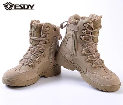 China Wear quickly; soft ; Outdoor Hiking Boots Leather High Top Tan Color Army Fans Assault Tactical Boots for sale