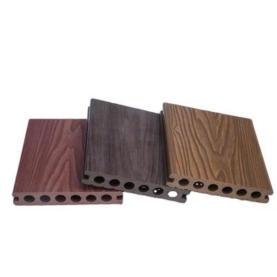 China Weatherproof Teak Wood Plastic Outdoor Furniture Waterproof Decking Flooring 4*8ft WPC Composition Embossing Anti Slip Surface for sale