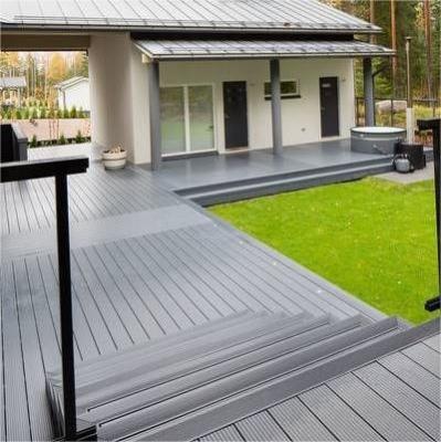 China WPC Anti-Slip Decking Waterproof Outdoor High Heel Friendly Patio Decking WPC Panel Friendly Hollow Decking For Sale for sale