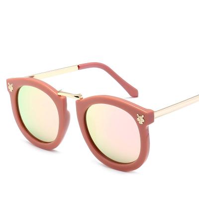 China Cute baby eyewear wholesale children's floor nits fashion round glass sunglasses kids rabbit metal balance sunglasses 2022 fashion new for sale