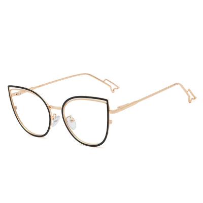 China luxury glass new women's glass frame metal spring leg frame comfort flat light blue elegant light Anti-blue trend for sale