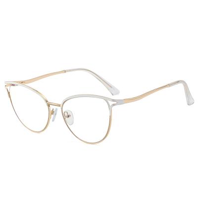 China luxury stylish metal glasses light Anti-blue glass new frame spring comfortable leg block glass blue light women for sale