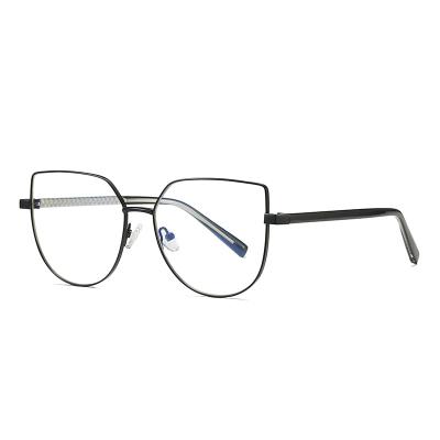 China For New Fashion Reading Glass Metal Blue Light Blocking Glass Women Myopia Glass Frame Cat Eye Luxury Classic Vintage Glasses for sale