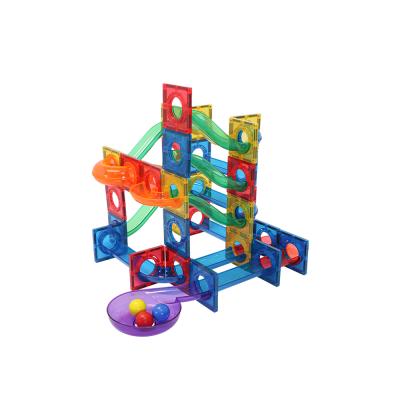 China High Quality Strong Magnet ABS Plastic+ Magnetic Marble Run Building Building Blocks Tiles Ball Toy Set for sale