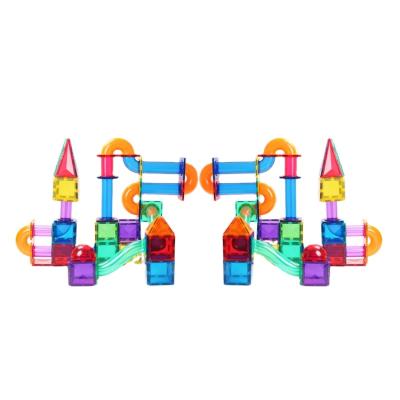 China Magnetic Building Toy New Design 81pcs Tiles Marble Run Building Blocks Educational Toy For Children for sale