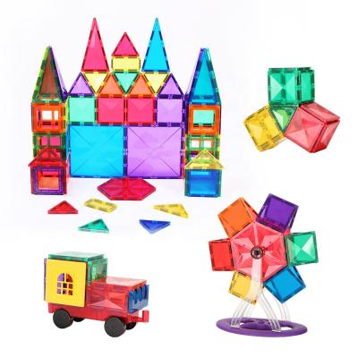 China Building Toy Custom Magnet 128pcs Educational Tiles Building Toys Magnetic Tiles Playing Blocks For Kids for sale