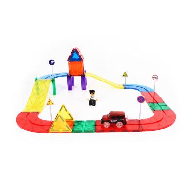 China Multi Track Magnetic Tiles Car Construction Toy MAGT4K Color 102 Color 102 Building Block Toys Building Block Sets For Children for sale