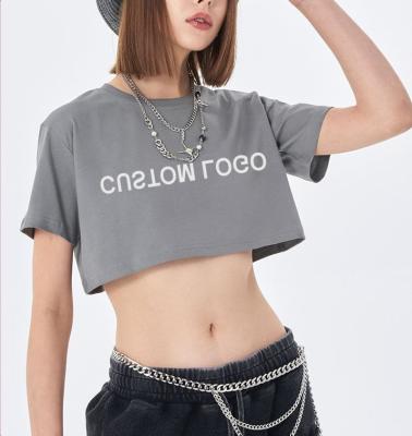 China wholesale high quality Anti-wrinkle heavyweight cropped T-shirt oversized crop top T-shirt for women for sale