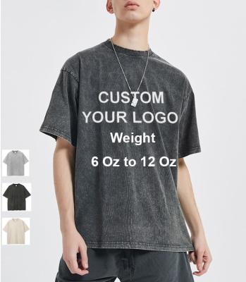 China Wholesale Vintage Boxy Fit Wash Shoulder Anti-Wrinkle Factory Drop Oversized T Shirt 10 Ounce Cotton T Shirts for sale