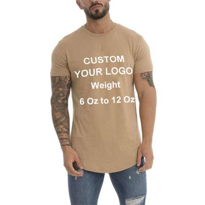 China Anti-Wrinkle Factory Wholesale Custom Logo Gym Wear Curved Hem Abbreviation Men's T-Shirts Rounded Edge T-Shirts for sale