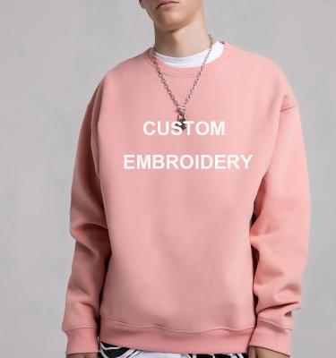 China OEM High Quality Crewneck Oversized Pullover OEM Wholesale Chenille Embroidery Logo Chenille Embroidery Sweatshirt 100% Cotton Men's Sweatshirt for sale