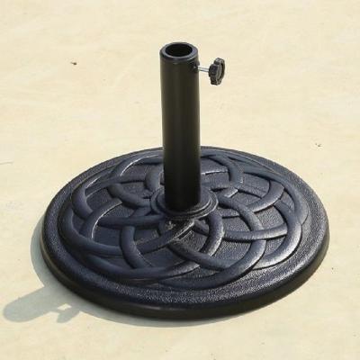 China Outdoor Products 45*H32cm Round Shape 12Kg Weight Modern Good Quality Resin Parasol Umbrella Base With Steel Pole for sale