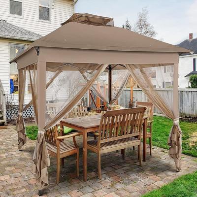 China Roma Tent Gazebo With Mosquito Selling Popular Steel Frame Foldable Outdoor Rain Polyester Resistant Manufacture 3.3X3.3M Large Size Printed for sale