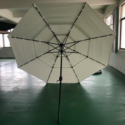 China Factory direct sale 180g modern polyester solar pagoda umbrella with crank with tilt for sale